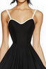 Load image into Gallery viewer, Black A Line Sweetheart Satin Short Graduation Dress