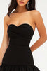 Load image into Gallery viewer, Black Sweetheart A Line Ruffled Mini Cocktail Dress
