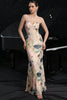 Load image into Gallery viewer, Blush Print Mermaid Maxi Prom Dress with Back Slit