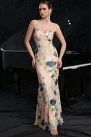 Load image into Gallery viewer, Blush Print Mermaid Maxi Prom Dress with Back Slit