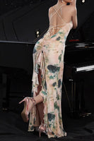 Load image into Gallery viewer, Blush Print Mermaid Maxi Prom Dress with Back Slit