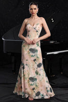 Load image into Gallery viewer, Blush Print Mermaid Maxi Prom Dress with Back Slit