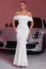 Load image into Gallery viewer, Sparkly White Sequin Ruched Mermaid Chiffon Maxi Prom Dress