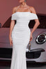 Load image into Gallery viewer, Sparkly White Sequin Ruched Mermaid Chiffon Maxi Prom Dress