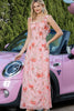 Load image into Gallery viewer, Blush Floral Print Sheath Maxi Prom Dress with String