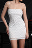Load image into Gallery viewer, Sparkly White Spaghetti Straps Short Tight Prom Dress with Pearls