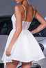 Load image into Gallery viewer, White Floral A Line Corset Short Homecoming Dress with Keyhole