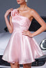 Load image into Gallery viewer, Blush Floral Organza A Line Short Prom Dress