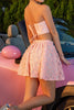 Load image into Gallery viewer, Blush 2 Piece A Line Floral Short Prom Dress