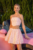 Load image into Gallery viewer, Blush 2 Piece A Line Floral Short Prom Dress