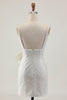 Load image into Gallery viewer, Sparkly White Short Pearls Tight Prom Dress