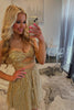Load image into Gallery viewer, Sparkly Gold Cut Out Beaded Short Prom Dress