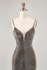 Load image into Gallery viewer, Sparkly Royal Blue Short Backless Tight Prom Dress with Beading
