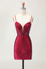Load image into Gallery viewer, Sparkly Royal Blue Short Backless Tight Prom Dress with Beading