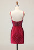 Load image into Gallery viewer, Sparkly Royal Blue Short Backless Tight Prom Dress with Beading