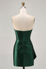 Load image into Gallery viewer, Sparkly Dark Green Short Tight Corset Prom Dress with Sash