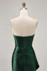 Load image into Gallery viewer, Sparkly Dark Green Short Tight Corset Prom Dress with Sash