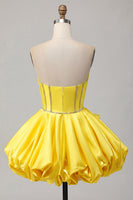 Load image into Gallery viewer, Sparkly Pink Strapless Corset Short Prom Dress with Rhinestones