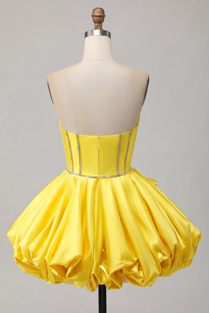 Load image into Gallery viewer, Sparkly Pink Strapless Corset Short Prom Dress with Rhinestones