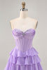 Load image into Gallery viewer, Sparkly Blush Short Sweetheart Corset Prom Dress with Ruffles