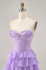 Load image into Gallery viewer, Sparkly Blush Short Sweetheart Corset Prom Dress with Ruffles