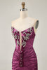 Load image into Gallery viewer, Sparkly Grey Green Strapless Short Tight Prom Dress with Beading