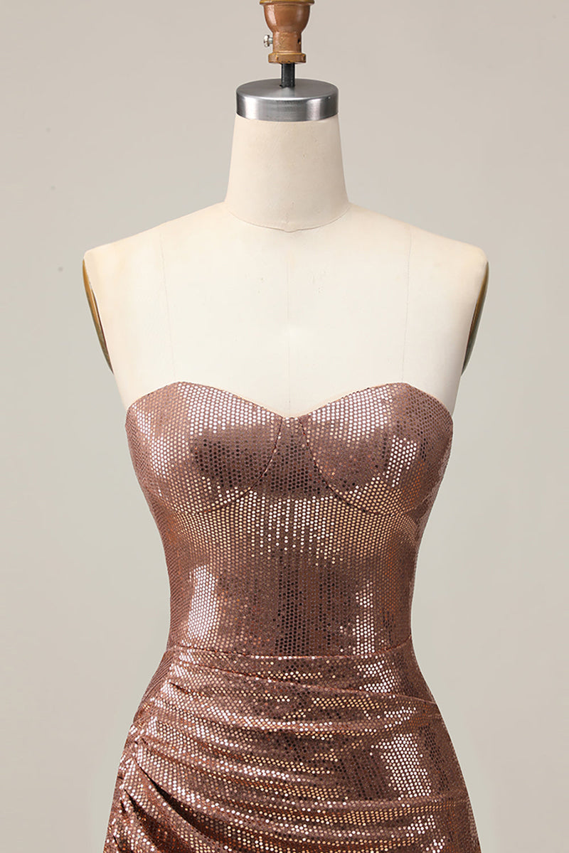 Load image into Gallery viewer, Sparkly Fuchsia Sweetheart Tight Sequin Short Prom Dress