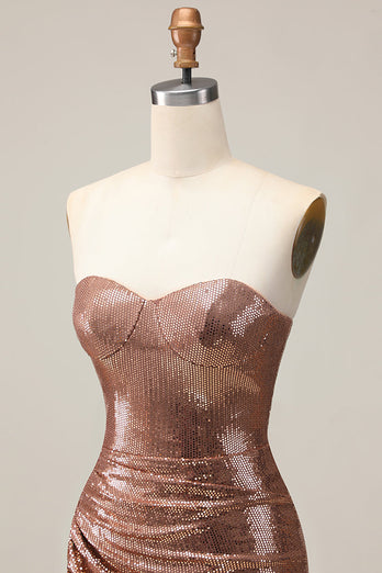 Sparkly Fuchsia Sweetheart Tight Sequin Short Prom Dress