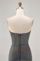 Load image into Gallery viewer, Sparkly Black Sequin Ruched Strapless Tight Short Prom Dress