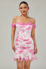 Load image into Gallery viewer, White and Blue Floral Tight Corset Short Prom Dress with Appliques
