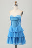 Load image into Gallery viewer, Yellow Ruched Corset Sweetheart Short Prom Dress with Appliques