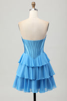 Load image into Gallery viewer, Fuchsia Ruched Sweetheart Corset Short Prom Dress with Appliques