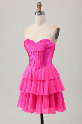 Yellow Ruched Corset Sweetheart Short Prom Dress with Appliques