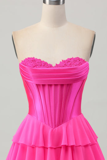 Yellow Ruched Corset Sweetheart Short Prom Dress with Appliques
