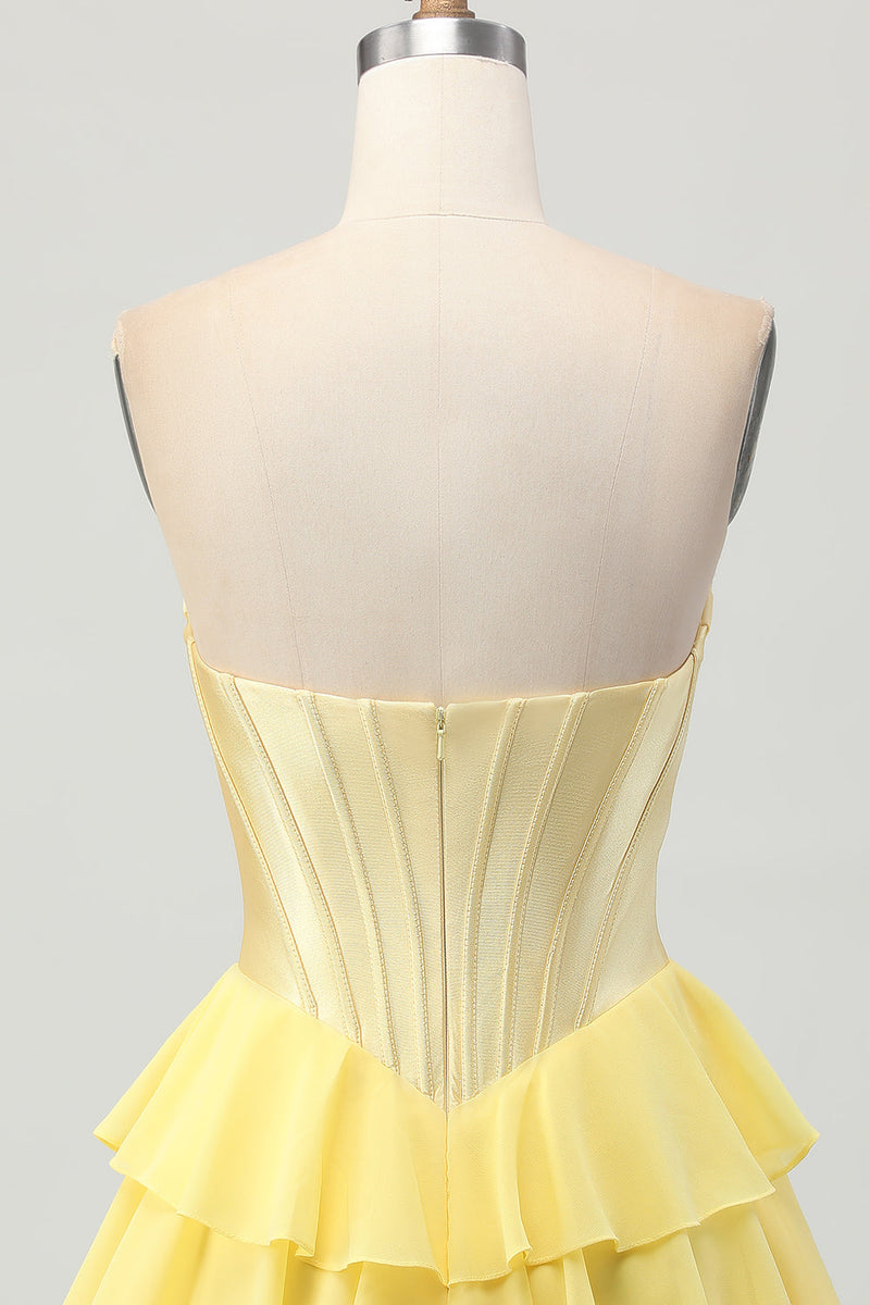 Load image into Gallery viewer, Fuchsia Ruched Sweetheart Corset Short Prom Dress with Appliques