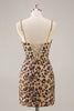 Load image into Gallery viewer, Sparkly Khaki Leopard Sequin Corset Tight Short Prom Dress