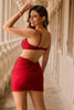Load image into Gallery viewer, Sparkly Red Cut Out Tight Short Prom Dress with Beading