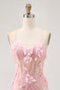 Load image into Gallery viewer, Sparkly Blue Floral Tight Corset Short Prom Dress with Sequins