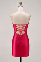 Load image into Gallery viewer, Sparkly Red Sweetheart Beaded Tight Short Prom Dress with Keyholes