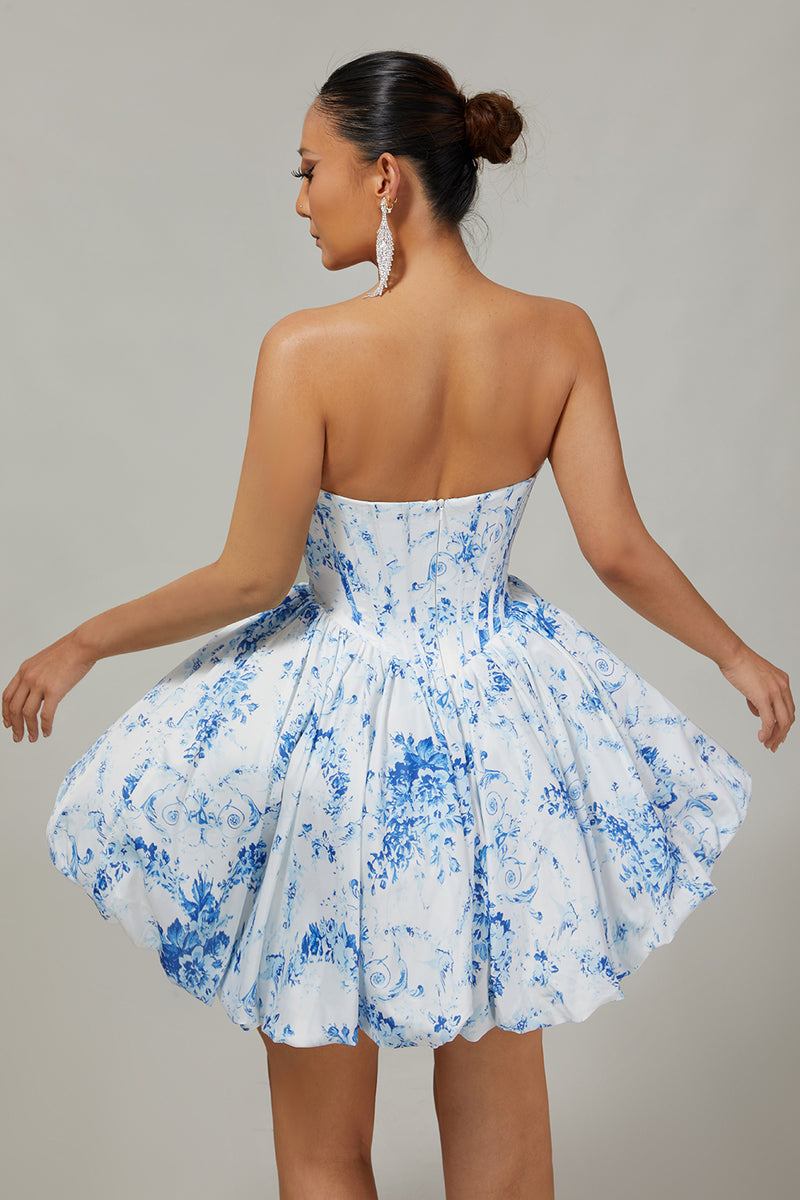 Load image into Gallery viewer, Pink Sweetheart Corset Floral Short Prom Dress