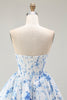 Load image into Gallery viewer, Pink Sweetheart Corset Floral Short Prom Dress