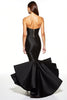 Load image into Gallery viewer, Black Corset Sweetheart Mermaid High-Low Black Tie Dress