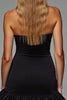 Load image into Gallery viewer, Black Tight Tiered Strapless Short Cocktail Dress with Ruffles