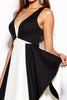 Load image into Gallery viewer, Simple Black and White Patchwork V-Neck A Line Short Cocktail Dress