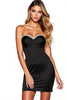 Load image into Gallery viewer, Sparkly Black Sweetheart Satin Tight Short Cocktail Dress with Rhinestone