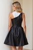 Load image into Gallery viewer, Simple Black and White Patchwork Satin A Line Short Cocktail Dress