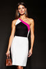 Load image into Gallery viewer, Black Patchwork One Shoulder Short Tight Cocktail Dress