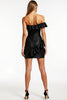 Load image into Gallery viewer, Black Short Satin One Shoulder Bodycon Cocktail Dress with Ruffles