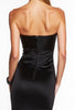 Load image into Gallery viewer, Black Sweetheart Tight Midi Satin Cocktail Dress with Ruffles