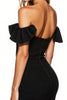 Load image into Gallery viewer, Black Short Off the Shoulder Tight Cocktail Dress with Ruffles